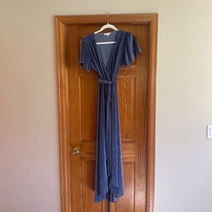 Baltic Born Andi Ribbed Velvet Wrap Dress, bye, size small